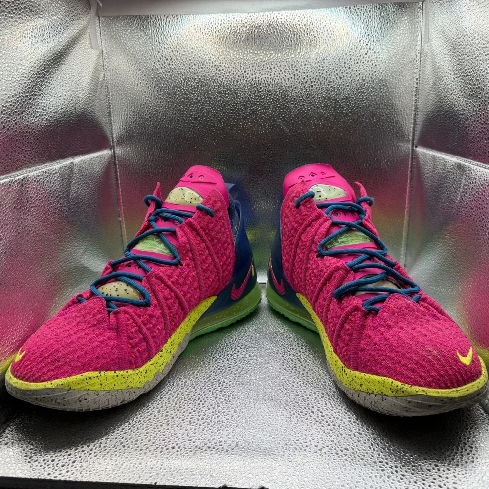 Size 12 Nike LeBron 18 Pink Mens Lace‎ Up Basketball Sneaker Shoes DB8148-600